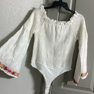 Herencia Collection Embroidered Bodysuit